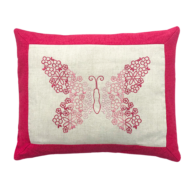 Embroidered Butterfly Cushion